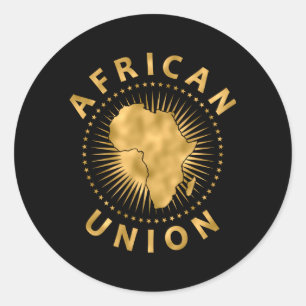 Afrikanische Gewerkschaft Flag Afrika Goldener Jah Runder Aufkleber