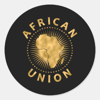 Afrikanische Gewerkschaft Flag Afrika Goldener Jah Runder Aufkleber