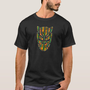 Afrikanische Ghana-Stil Kente Muster Katzenmaske S T-Shirt