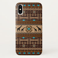 Afrikanische Giraffe für braune geometrische ethni