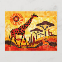 Afrikanische Giraffe mit geometrischem Stammesdesi