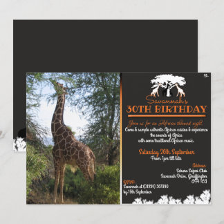 Afrikanische Giraffe-Party Einladungen
