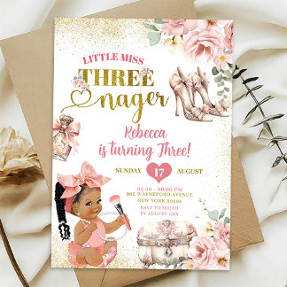 Afrikanische Girl Kleine Miss Threenager Dritter G Einladung