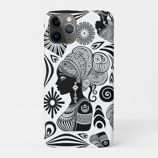 Afrikanische Girl Portrait Tribal Tattoo Case-Mate iPhone Hülle (Rückseite)