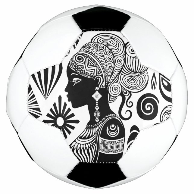 Afrikanische Girl Portrait Tribal Tattoo Fußball (Vorderseite)