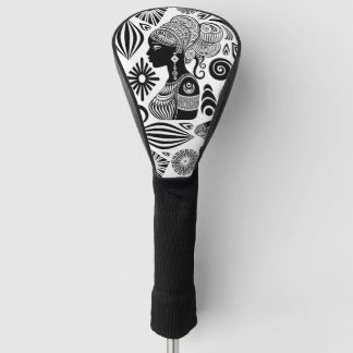 Afrikanische Girl Portrait Tribal Tattoo Golf Headcover