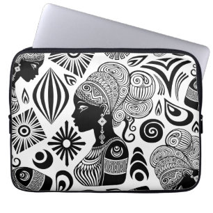 Afrikanische Girl Portrait Tribal Tattoo Laptopschutzhülle