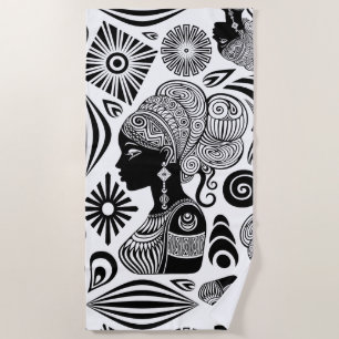 Afrikanische Girl Portrait Tribal Tattoo Strandtuch
