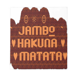 Afrikanische Gruß: Jambo Hakuna Matata Holzdesign Notizblock