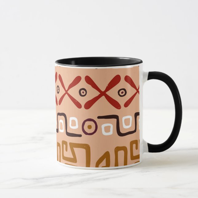 Afrikanische Hand zeichne künstlerisches Stammmust Tasse (Rechts)