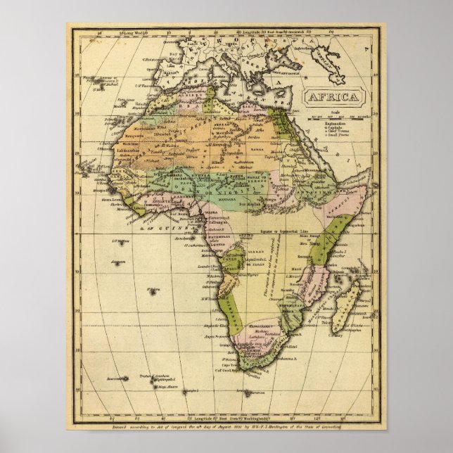 Afrikanische Handkologe Atlas-Karte Poster (Vorne)