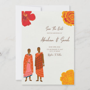 Afrikanische Hochzeit Save The Date Einladung