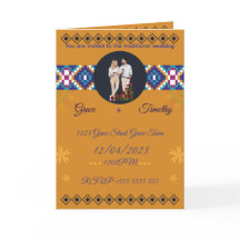 Afrikanische Hochzeitseinladung | Gold- und Kente-