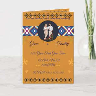 Afrikanische Hochzeitseinladung Gold- und Kente- Einladung