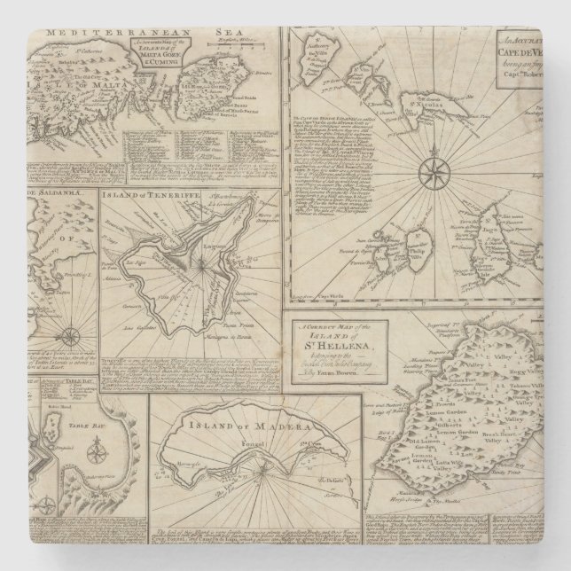 Afrikanische Inseln Steinuntersetzer (Vorderseite)