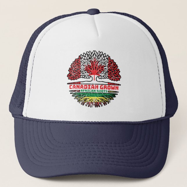Afrikanische kanisch-kanadische Tree-Roots-Flagge Truckerkappe (Vorderseite)