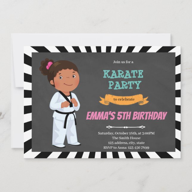 afrikanische Karate-Einladung Feiertagskarte (Vorderseite)