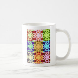 Afrikanische Karo- Pop-Art-Kultur farbenfrohes Mus Kaffeetasse