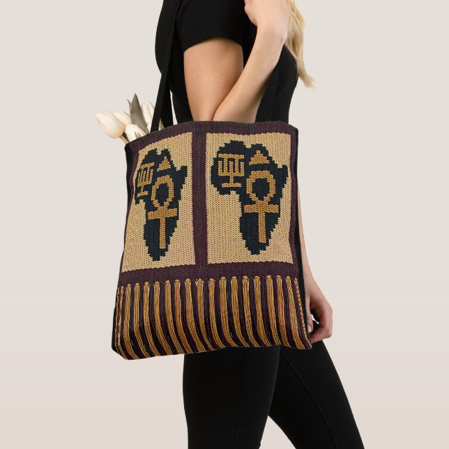 Afrikanische Karte Adinkra Ankh Artisan Crochet Pr Tasche (Von Nahem)