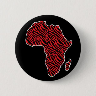 Afrikanische Karte Afrikanischer Pride Zebra Muste Button