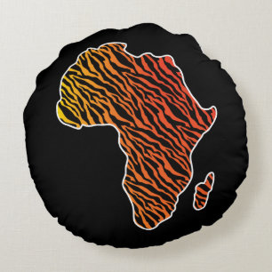 Afrikanische Karte Afrikanischer Pride Zebra Muste Rundes Kissen