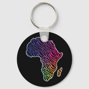 Afrikanische Karte Afrikanischer Pride Zebra Muste Schlüsselanhänger
