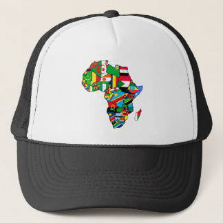 Afrikanische Karte Afrikas Flaggen in Länderkarten Truckerkappe