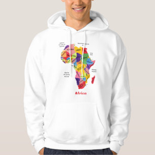 Afrikanische Karte Aquarellbilder Hoodie