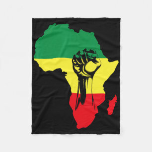 Afrikanische Karte Faust Schwarze Geschichte Nativ Fleecedecke