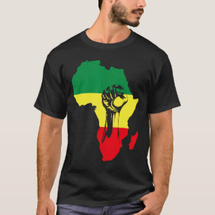 Afrikanische Karte Faust Schwarze Geschichte Nativ T-Shirt