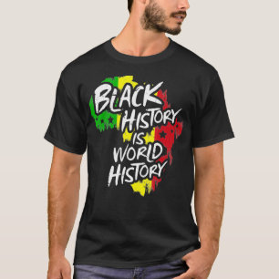 Afrikanische Karte Flaggenfarben Schwarze Geschich T-Shirt