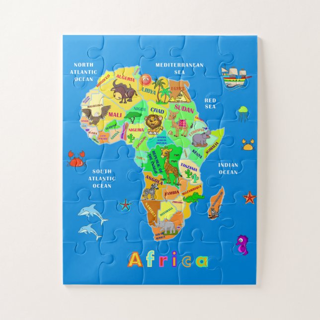 Afrikanische Karte für Kinder (Vertikal)