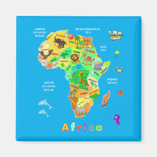 Afrikanische Karte für Kinder Magnet