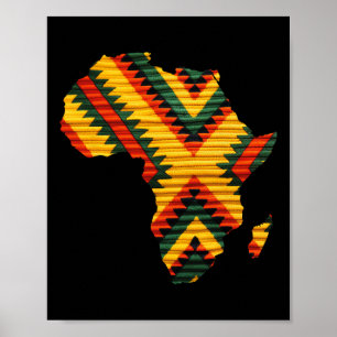 Afrikanische Karte Kente Art Pattern Men Black Hit Poster