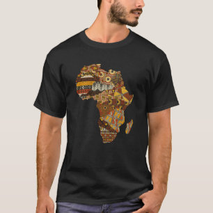 Afrikanische Karte Kente Tuch Schwarze Geschichte  T-Shirt