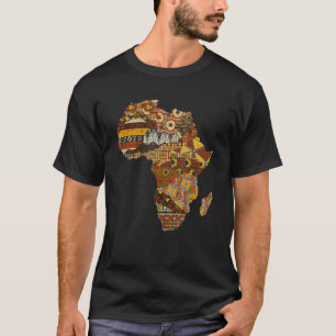 Afrikanische Karte Kente Tuch Schwarze Geschichte T-Shirt
