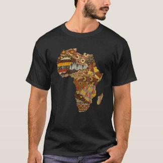 Afrikanische Karte Kente Tuch Schwarze Geschichte T-Shirt