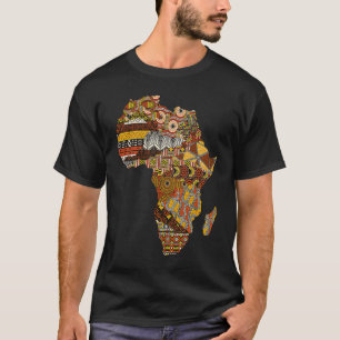 Afrikanische Karte Kente Tuch Schwarze Geschichte  T-Shirt