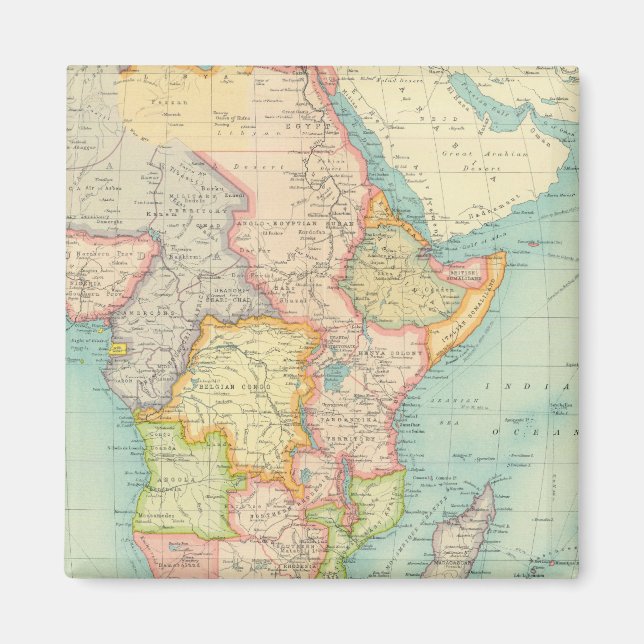 Afrikanische Karte mit Schifffahrtsrouten Magnet (Vorne)