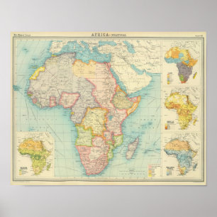 Afrikanische Karte mit Schifffahrtsrouten Poster
