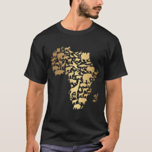 Afrikanische Karte mit Tieren Afrikanischer Kontin T-Shirt
