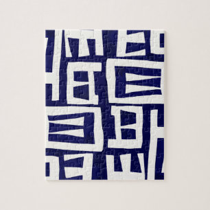 Afrikanische Karte - Navy Elfenbein