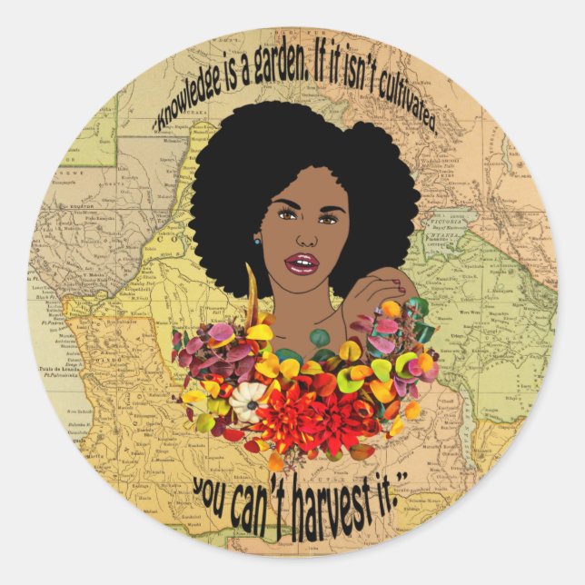Afrikanische Karte Schwarze Frauen afrikanische Sp Runder Aufkleber (Vorderseite)