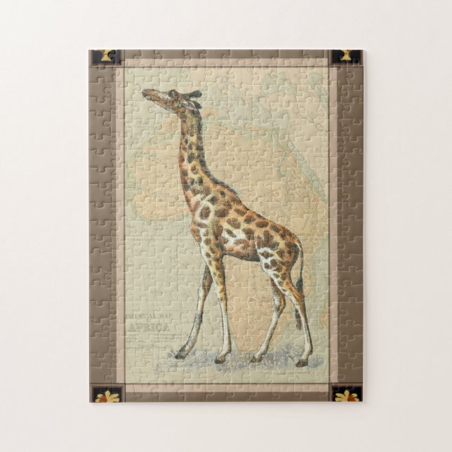 Afrikanische Karte und Giraffe (Vertikal)