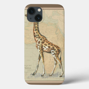 Afrikanische Karte und Giraffe iPhone 13 Hülle