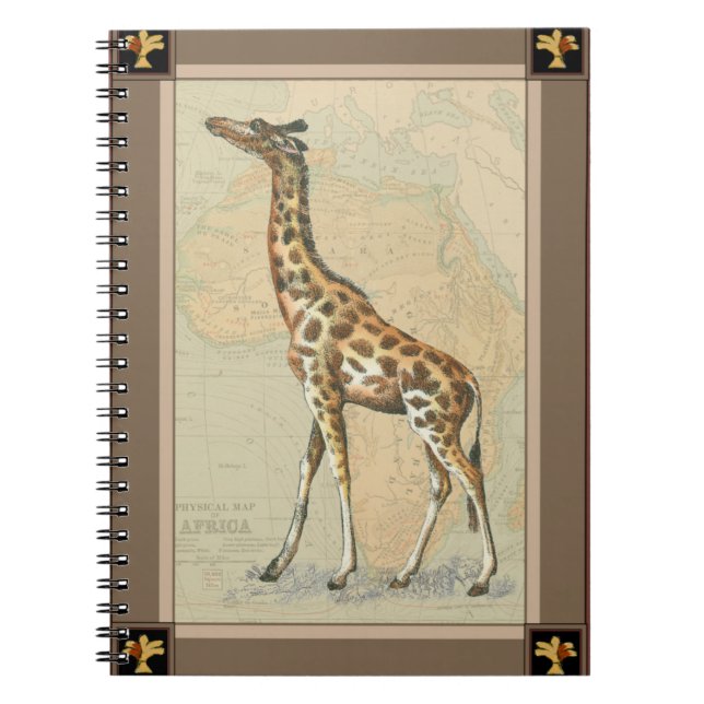 Afrikanische Karte und Giraffe Notizblock (Vorderseite)