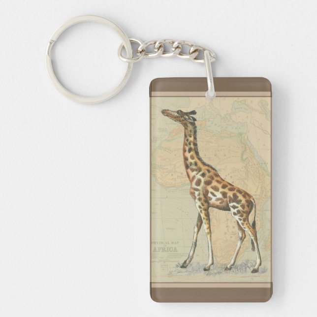Afrikanische Karte und Giraffe Schlüsselanhänger (Vorderseite)