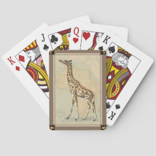 Afrikanische Karte und Giraffe Spielkarten