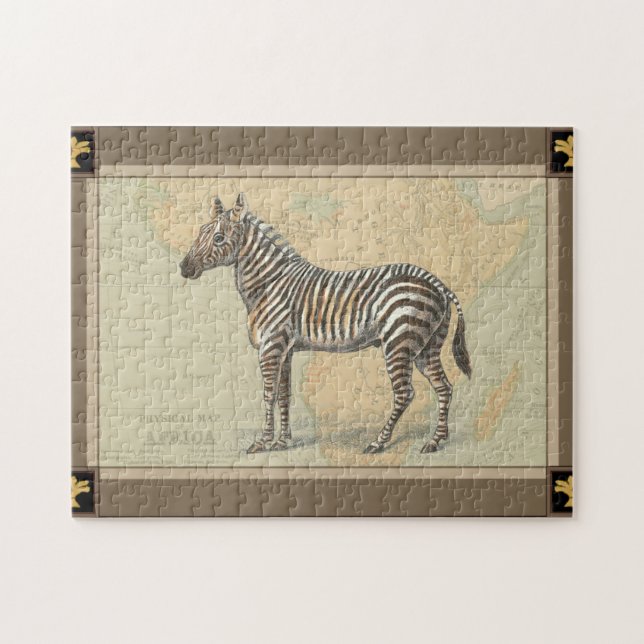 Afrikanische Karte und Zebra (Horizontal)