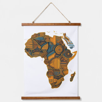 Afrikanische Karte Wandteppich Mit Holzrahmen
